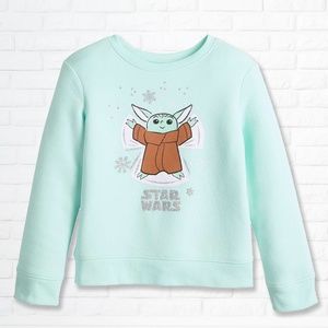 NWT Star Wars Grogu/Baby Yoda Snow Angel Long-Sleeve Pullover - Girls size 6